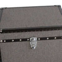 Fabric Upholstered Square Trunk with Nailhead Details, Gray, Set of 2 - BM205932