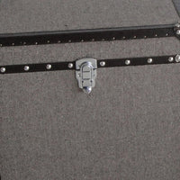 Fabric Upholstered Square Trunk with Nailhead Details, Gray, Set of 2 - BM205932