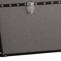 Fabric Upholstered Square Trunk with Nailhead Details, Gray, Set of 2 - BM205932