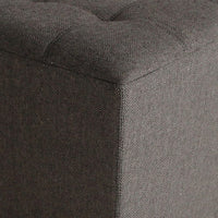 Classic Canvas Upholstered Ottoman with Button Tufting, Gray - BM205935