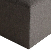 Classic Canvas Upholstered Ottoman with Button Tufting, Gray - BM205935