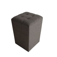 Classic Canvas Upholstered Ottoman with Button Tufting, Gray - BM205935