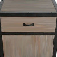 Transitional Wooden End Table with Metal Framing, Black & Brown - BM205937