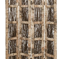 Wooden Foldable Screen with Twig Design 4 Ladder Style Panels, Brown - BM205946