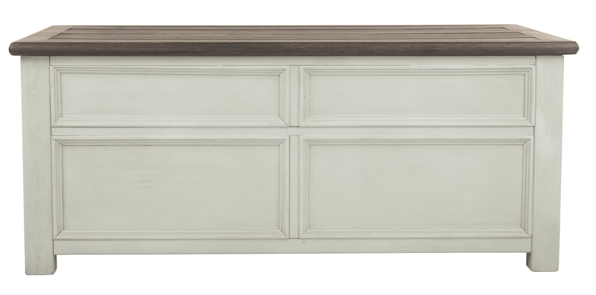 Cocktail Table With Spring Lift Top and Multiple Drawers, Brown and White - BM206155