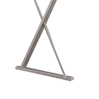 Movable Glass Top Desk with X Shaped Side Panel, White and Clear - BM206214