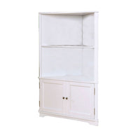 Wooden Bookshelf with 2 Open Compartments and 2 Doors in White - BM206245