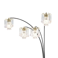 Modern Metal Arch Lamp with 4 Lights and Marble base, Gold and Black - BM206255