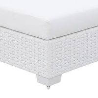 Wicker Aluminum Framed Bench with Fabric Cushion Seat, White - BM206265