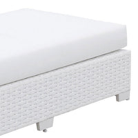 Wicker Aluminum Framed Bench with Fabric Cushion Seat, White - BM206265