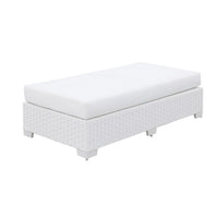 Wicker Aluminum Framed Bench with Fabric Cushion Seat, White - BM206265