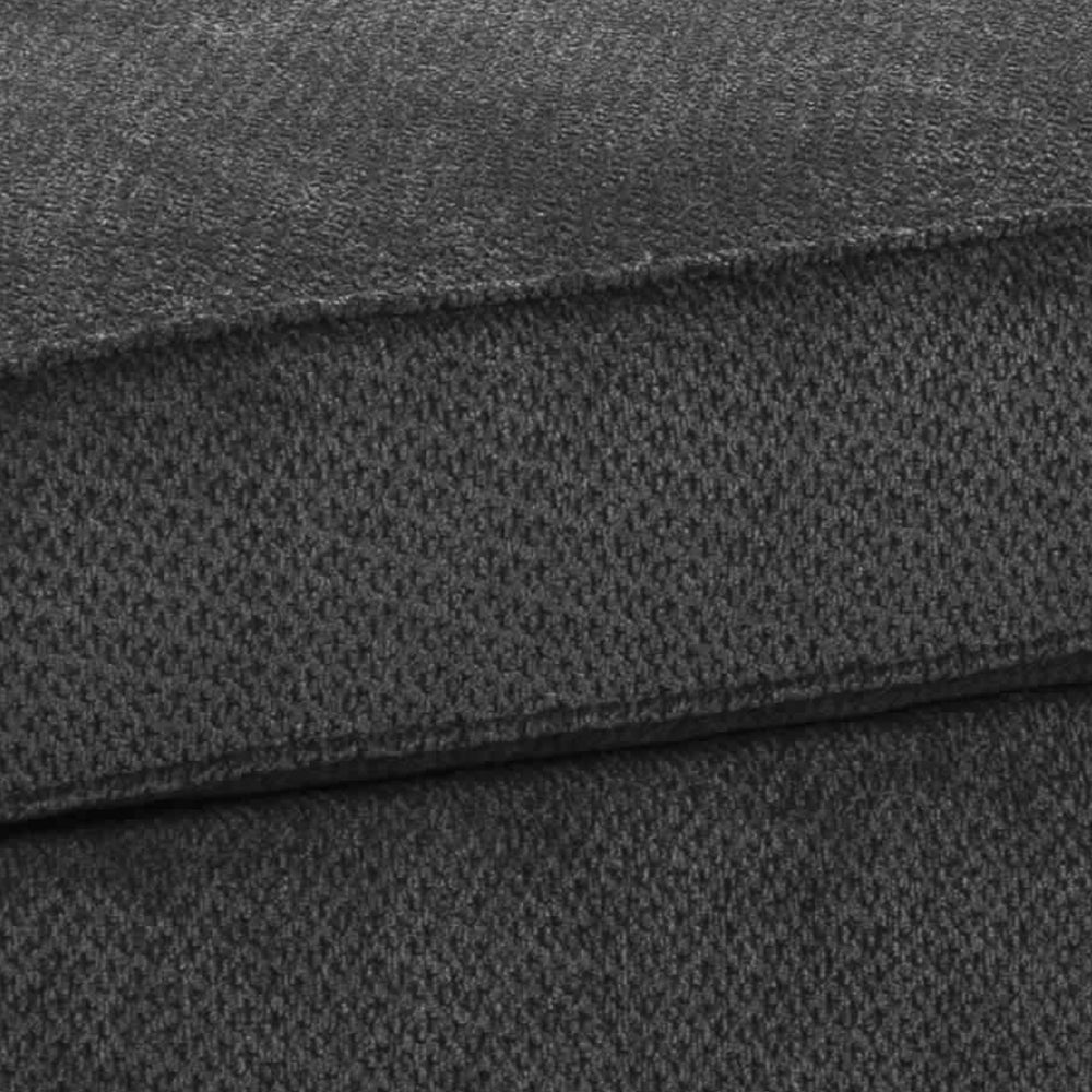 Rectangular Textured Fabric Upholstered Ottoman, Charcoal Gray - BM206318