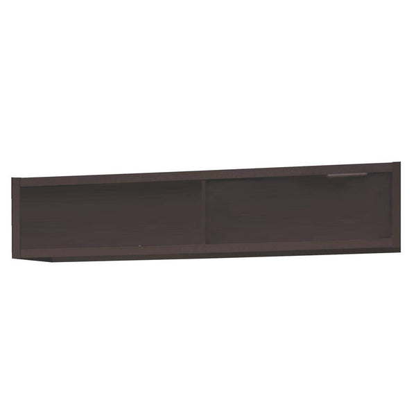 Wooden Media Cabinet Bridge with Back Panel, Espresso Brown
