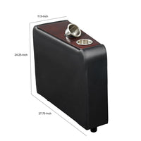 Leatherette Console with 2 Removable Metal Cup Holders, Black and Silver - BM206530