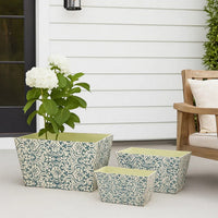 Rectangular Containers with Narrow Bottom, Set of 3, Blue and Beige - BM206718