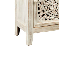 Wooden Accent Cabinet with Single Door, Antique White - BM207017