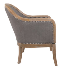 Wood and Fabric Accent Chair with Nail Head Trim, Brown - BM207165