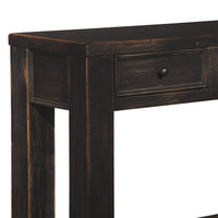 Wooden Sofa Table with Four Drawers and One Shelf, Weathered Black - BM207222