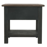 Wooden End Table with One Drawer and One Shelf, Brown and Black - BM207238
