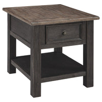 Wooden End Table with One Drawer and One Shelf, Brown and Black - BM207238
