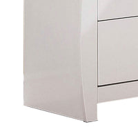 Wooden Nightstand with 2 Drawers and Curved Sides in White - BM207309