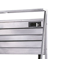 Corrugated Back Metal Frame Desk with USB Docks, Gray and Silver - BM207321