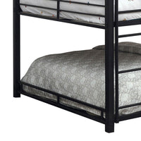 Industrial Style Queen Triple Decker Bunk Bed with Ladder, Black - BM207362