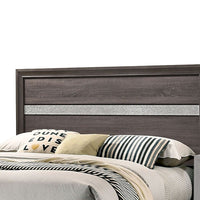 Queen Bed with Plank Headboard and 2 Drawers, Brown and Silver - BM207367