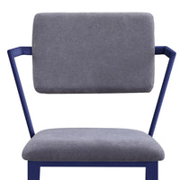 Fabric Upholstered Metal Base Chair with Flared Armrest, Blue and  Gray - BM207442