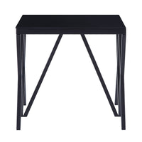 Contemporary Style Metal End Table with Geometric Base, Black - BM207461