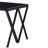 Contemporary Style Metal End Table with Geometric Base, Black - BM207461