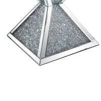 Sparkling End Table with Faux Diamonds Inlay , Silver and Clear - BM207518