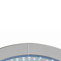 Round Accent Wall Decor with LED Bulb and Beveled Edges, Silver - BM207527