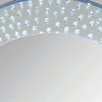 Round Accent Wall Decor with LED Bulb and Beveled Edges, Silver - BM207527