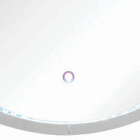 Round Accent Wall Decor with LED Bulb and Beveled Edges, Silver - BM207527