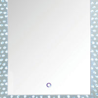 Rectangular Accent Wall Decor with LED Bulb and Beveled Edges, Silver - BM207528