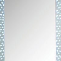 Rectangular Accent Wall Decor with LED Bulb and Beveled Edges, Silver - BM207528