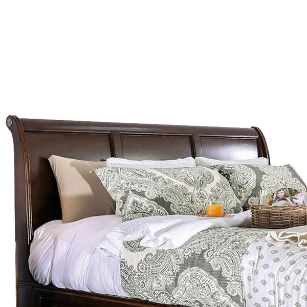 Wooden Queen Size Bed with Spacious Storage Drawers, Brown - BM207574