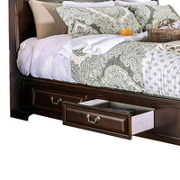 Wooden Queen Size Bed with Spacious Storage Drawers, Brown - BM207574