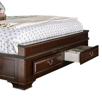Wooden Queen Size Bed with Spacious Storage Drawers, Brown - BM207574