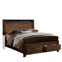 Wooden Queen Size Bed with 2 Drawer storage, Brown - BM207725
