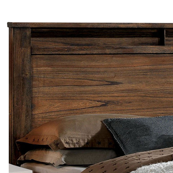 Wooden Queen Size Bed with 2 Drawer storage, Brown - BM207725