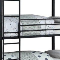 3 Tier Bunk Bed with Attached Ladders, Black - BM207737
