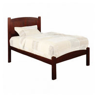 Transitional Wooden Twin Bed with Panelled Headboard and Footboard, Brown - BM207882