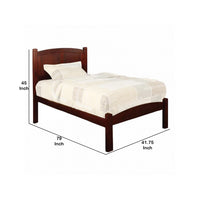 Transitional Wooden Twin Bed with Panelled Headboard and Footboard, Brown - BM207882
