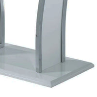 Sofa Table with Chrome Trimmed Curved Sides and Open Bottom Shelf, White - BM207900