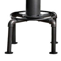 Bar Table with Fire Hydrant Style Metal Base, Black and Brown - BM207902