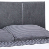 Faux Leather Upholstered Twin Bed with Vertical Stitched Details, Gray - BM207908