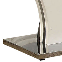 Modern Two Tone Flared Base End Table with Glass Top, White and Gray - BM207918