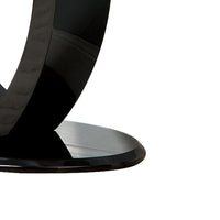 Contemporary Tempered Glass Top Sofa Table with O Shape Base, Black - BM207924